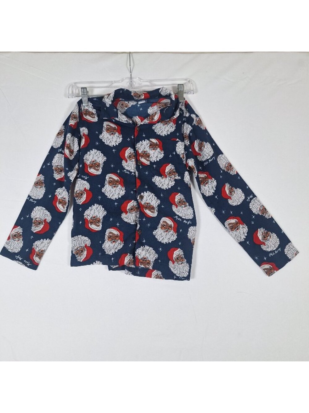 African American Santa Long Sleeve Pajama Top Unisex Old Navy size 8 M
